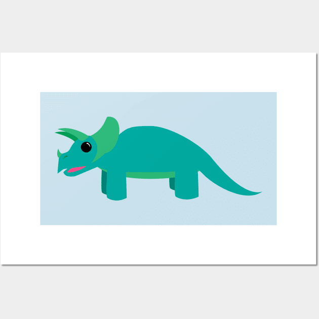 Happy Triceratops Wall Art by MadArtisan